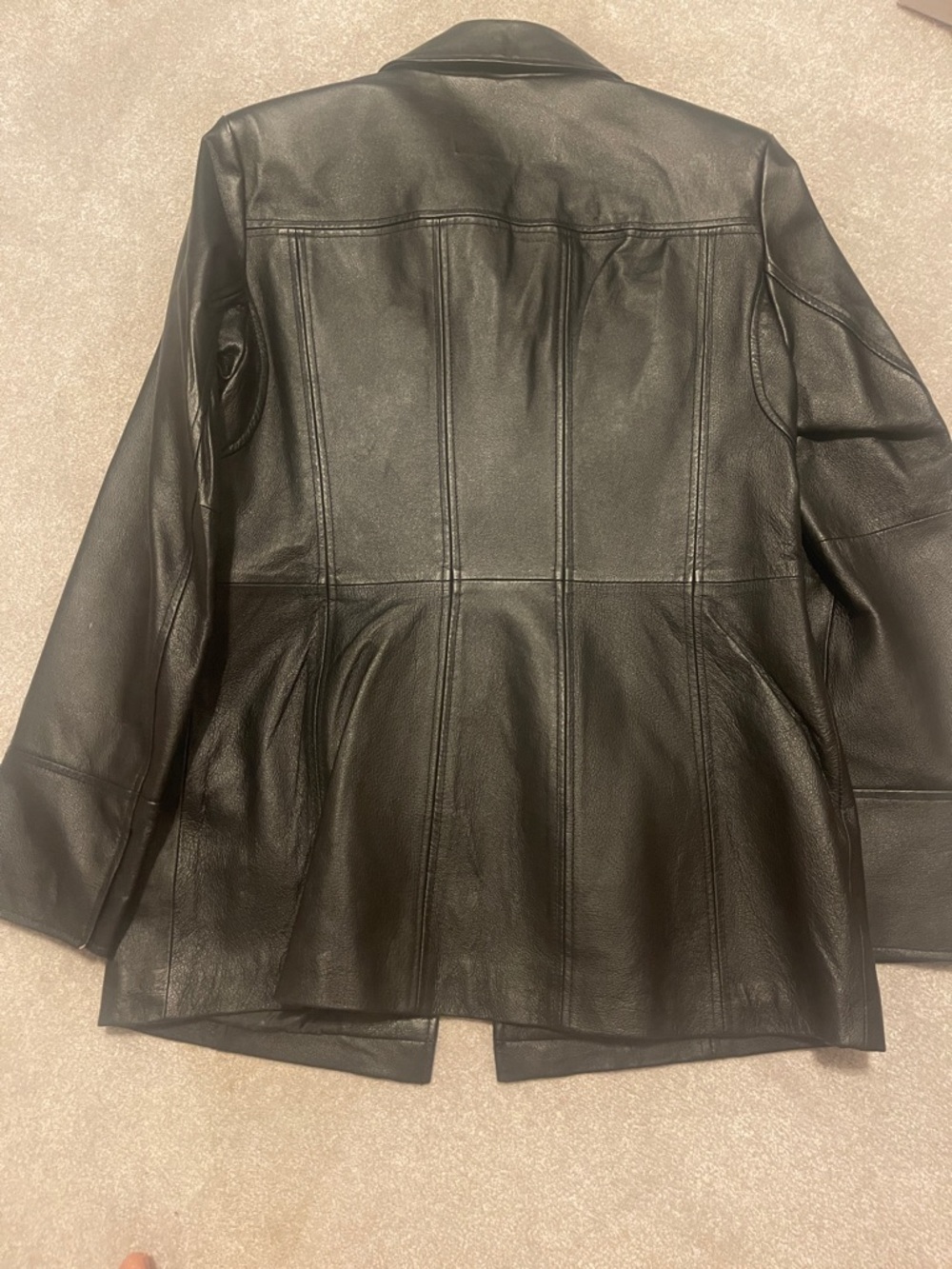 East 5th Black Button-Front Leather Jacket- new without tag - Picture 2 of 2